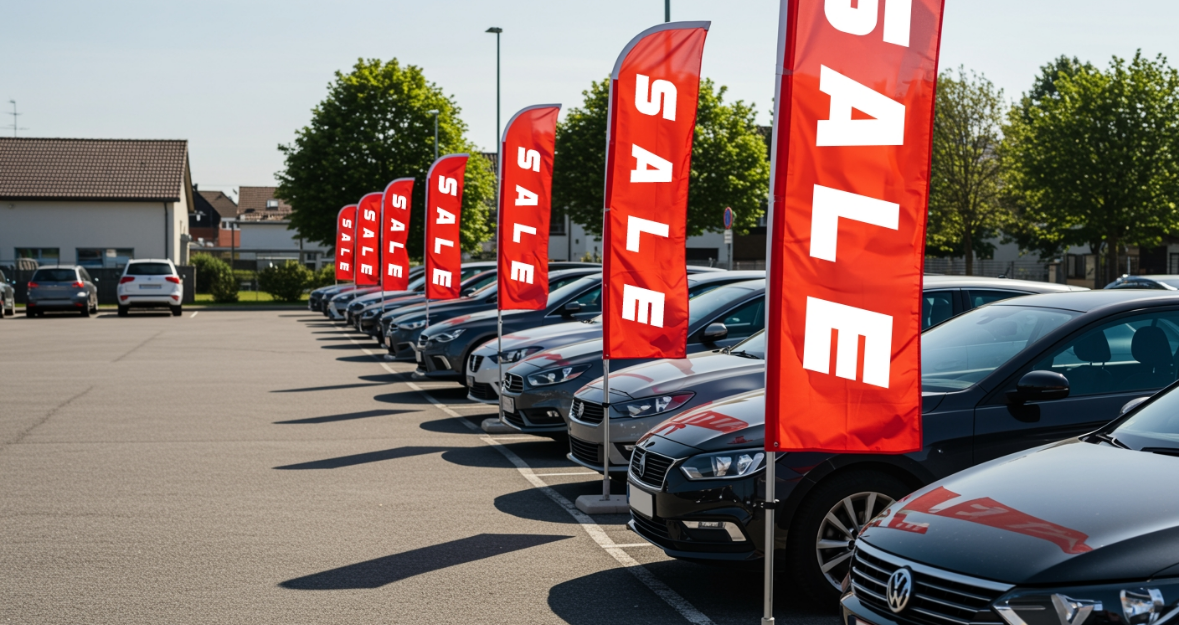 Automotive dealership banners and signage