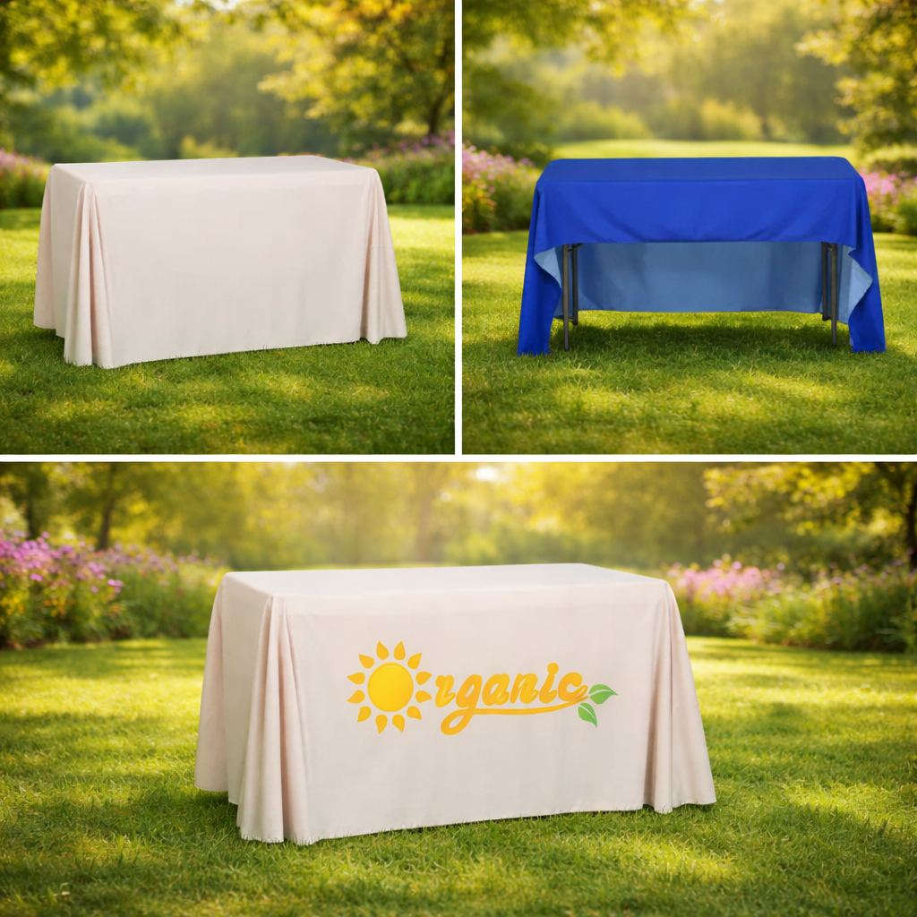 Sampler Table Cover Custom Table Covers by Size for Trade Show - FLS Banners